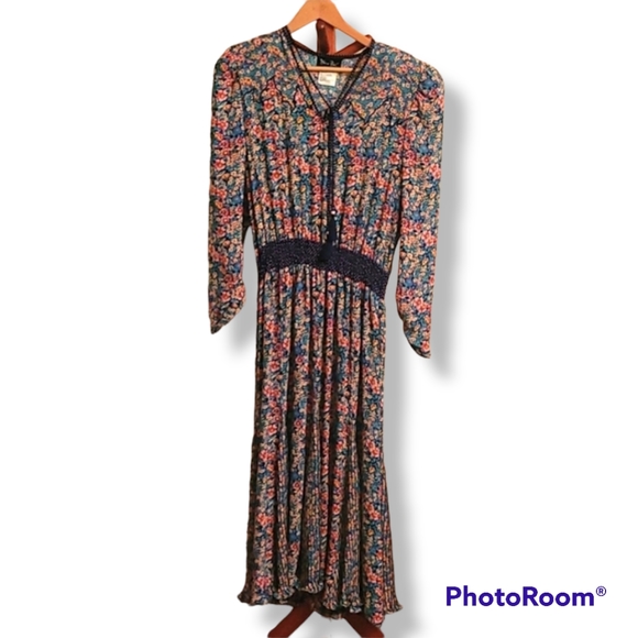Diane Freis Vintage Maxi Floral Dress - Picture 2 of 10
